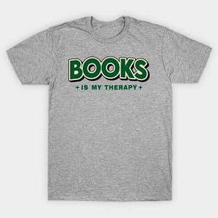 Books Is My Therapy Retro Style T-Shirt